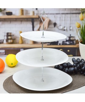 КОРАЛЛ 3-ярусная квадратная ваза для фруктов LFP3AT WHITE 99273 КОРАЛЛ 3-ярусная квадратная ваза для фруктов LFP3AT WHITE 99273