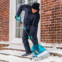 Palisad Лопата для уборки снега поликарбонат, 340х385х1340 мм, алюминиевый черенок, LUXE 61691