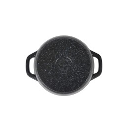 KUKMARA Кастрюля 2,5л со стеклянной крышкой, АП линия Granit (black) кгч25а