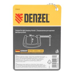 Denzel Струбцина G-образная, усиленная, 100 мм 20643
