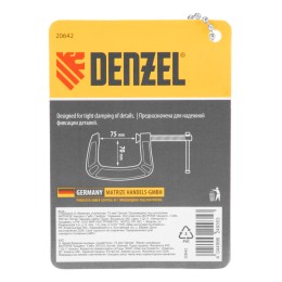 Denzel Струбцина G-образная, усиленная, 75 мм 20642