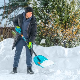 Palisad Лопата для уборки снега поликарбонат, 340х385х1340 мм, алюминиевый черенок, LUXE 61691