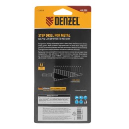 Denzel Сверло ступенчатое, 6-8-10-12-14-16-18-20-22-24-26-28-30мм, Р6М5К5, 6-гр. хвостовик 723614