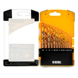 Denzel Набор сверл по металлу, 1,5-6,5мм, Р6М5К8-TiN, Golden Tip, 13 шт 723006