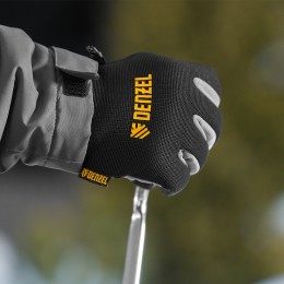 Denzel Перчатки универсальные, двойные, работа с сенсорным экраном, вязаная манжета, размер 10 68094