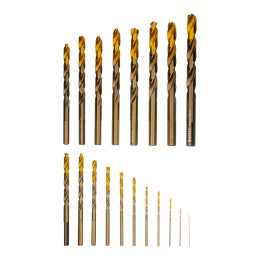 Denzel Набор сверл по металлу, 1-10 мм, Р6М5К8-TiN, Golden Tip, 19 шт 723008