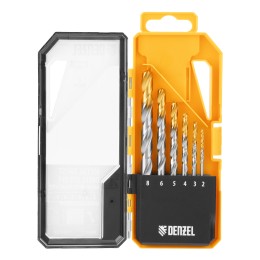 Denzel Набор сверл по металлу, 2-8мм, Р6М5-TiN, Golden Tip, 6 шт 723000