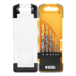 Denzel Набор сверл по металлу, 2-8мм, Р6М5К8-TiN, Golden Tip, 6 шт 723004