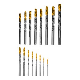 Denzel Набор сверл по металлу, 1-10 мм, Р6М5-TiN, Golden Tip, 19 шт 723003