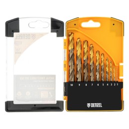 Denzel Набор сверл по металлу, 1-10 мм, Р6М5К8-TiN, Golden Tip, 10 шт 723005