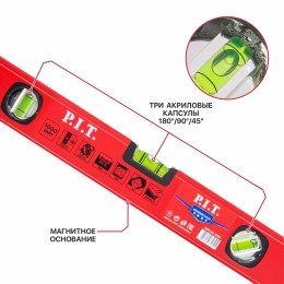 P.I.T. Уровень пузырьковый магнитный (HSPL02-0400)