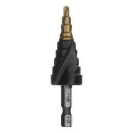 Denzel Сверло ступенчатое 4-6-8-10-12-14-16-18-20 мм, Р6М5, 6-гр. хвостовик 723603