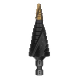 Denzel Сверло ступенчатое, 6-8-10-12-14-16-18-20-22-24-26-28-30мм, Р6М5, 6-гр. хвостовик 723604
