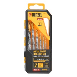 Denzel Набор сверл по металлу, 2-8мм, Р6М5-TiN, Golden Tip, 6 шт 723000