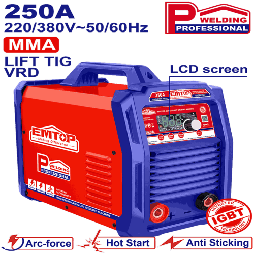 Инверторный сварочный аппарат MMA/TIG Lift Emtop EWDEM2567