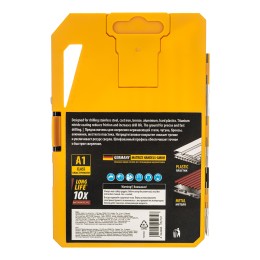 Denzel Набор сверл по металлу, 1,5-6,5мм, Р6М5-TiN, Golden Tip, 13 шт 723002