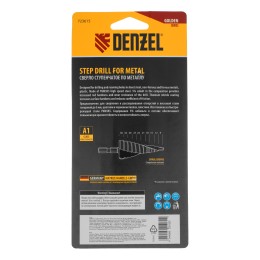 Denzel Сверло ступенчатое, 9-12-15-18-21-24-27-30-33-36 мм, Р6М5К5, 6-гр. хвостовик 723615