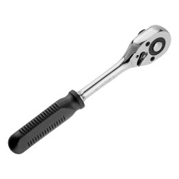 Сибртех Ключ-трещотка 1/2", 45 зубьев, с быстрым сбросом, CrV, хром 14004