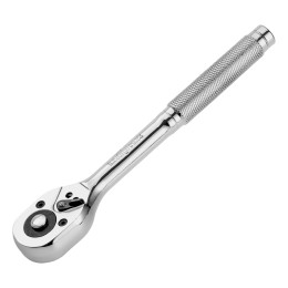 Сибртех Ключ-трещотка 3/8", 45 зубьев, цельнометаллический, с быстрым сбросом, CrV, хром 14018