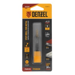 Denzel Сверло ступенчатое 4-5-6-7-8-9-10-11-12 мм, Р6М5К5, 6-гр. хвостовик 723612