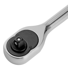 Сибртех Ключ-трещотка 1/4", 45 зубьев, цельнометаллический, с быстрым сбросом, CrV, хром 14014