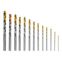 Denzel Набор сверл по металлу, 1,5-6,5мм, Р6М5-TiN, Golden Tip, 13 шт 723002