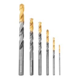 Denzel Набор сверл по металлу, 2-8мм, Р6М5К8-TiN, Golden Tip, 6 шт 723004