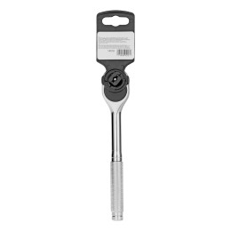 Сибртех Ключ-трещотка 3/8", 45 зубьев, цельнометаллический, с быстрым сбросом, CrV, хром 14018