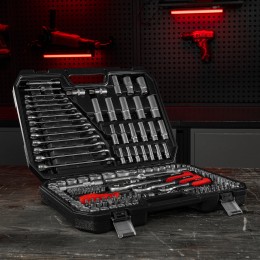 Matrix Набор инструментов, 1/2", 3/8", 1/4", пластиковый кейс 215 предметов 13589