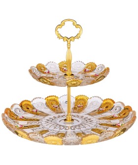 lefard Фруктовница 2-х Ярусная Gold Glass Диаметр=17/30 См. Высота=28,5 См. 195-161