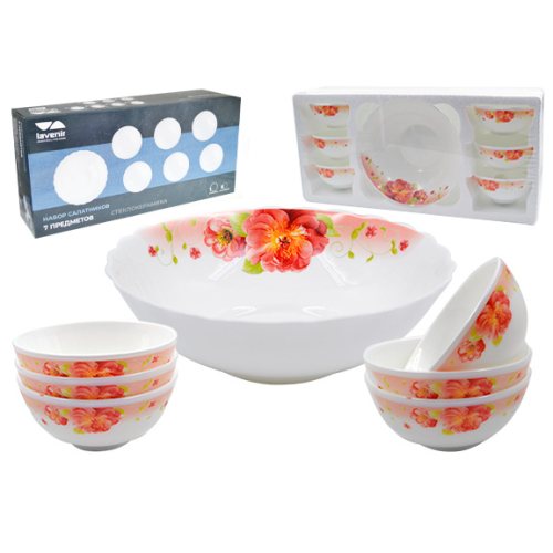 Набор салатников Lavenir 7пр «Шиповник» 7PCS A9-61100
