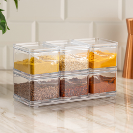 DD STYLE Набор для специй с крышкой и ложкой 6 шт 30304