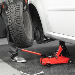 Matrix Домкрат гидравлический подкатной, 2 т, 135-320 мм, в пласт. кейсе  51083