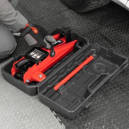 Matrix Домкрат гидравлический подкатной, 2 т, 135-320 мм, в пласт. кейсе  51083