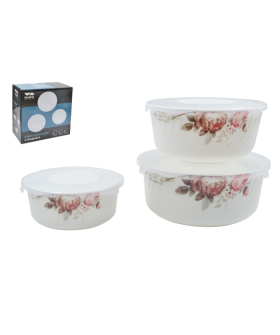 Lavenir Набор салатников 3пр «Чайные розы» XMW-3T YF20032