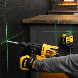 Denzel Лазерный уровень мультипризм. LXI 360-3 Green, 30 м, 520 нм, акк. Li 2800 mAh, резьба 1/4" 35079