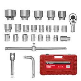 Matrix Набор торцевых головок 3/4"–1", головки 21 х 65 мм, 26 предметов, в пласт. боксе 13539