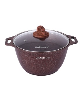 KUKMARA Кастрюля 3л со стекл. крышкой, АП линия Granit ultra (Red) кга32а