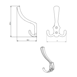 Крючок-вешалка № 9 хром эффект