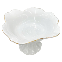 Maghsoud Ваза на ножке Роза отводка золотом 220*220*150 202-S