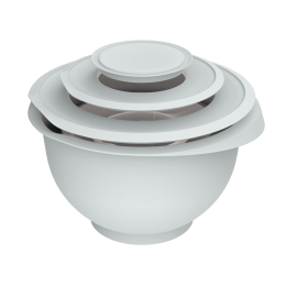 Альт-пласт Набор мисок для взбивания с крышкой и мерным стаканом № 1 КУЛИНАР СЕРЫЙ (0,7л+2,1л+ 5,3л) АП 1060