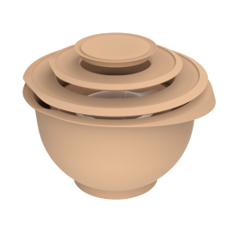 Альт-пласт Набор мисок для взбивания с крышкой и мерным стаканом № 1 КУЛИНАР КАКАО (0,7л+2,1л+ 5,3л) АП 1061