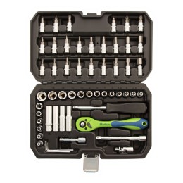 Сибртех Набор инструментов 56 предметов, CrV, 1/4" 13525