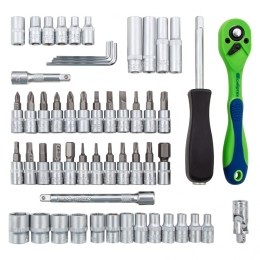 Сибртех Набор инструментов 56 предметов, CrV, 1/4" 13525