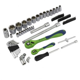 Сибртех Набор инструментов 89 предметов, CrV 1/2", 1/4" 13529