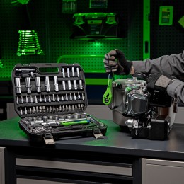 Сибртех Набор инструментов 108 предметов, CrV, 1/2", 1/4"  13511