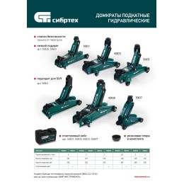 Сибртех Домкрат подкатной, 2 т  50830