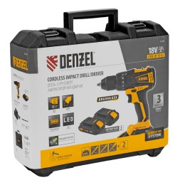 Denzel Дрель-шуруповерт аккумуляторная ударная бесщет CIDB-IB-18-02 26130