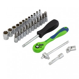 Сибртех Набор инструментов 29 предметов, CrV, 1/4" 13523