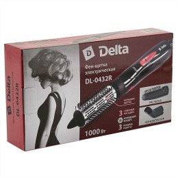 DELTA Фен-щетка DL-0432R черный с розовым